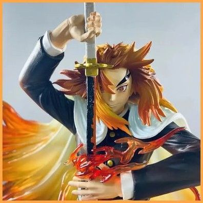 Demon Slayer Anime Figur Rengoku Kyoujurou 30 cm PVC Modell Anime Figur