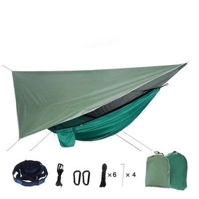 Tragbare Moskito netz Nylon Camping Hängematte mit wasserdichter Regen fliege Ba