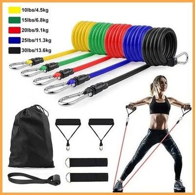 Fitness Zugseil Set Widerstandsbänder mit Griffen, Türanker