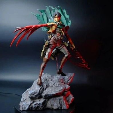 Attack On Titan Levi Ackerman Mikasa Ackerman Modell Figur 28cm