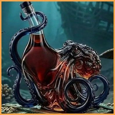 Glasflasche Seemonster Oktopus Rum-Weinflasche Dekoration Bar Weinliebhaber Kuns