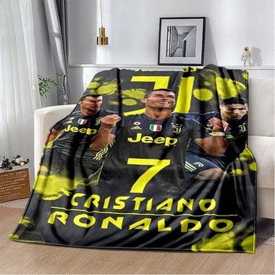 CR7 Goat Ronaldo Fußballstar Flanelldecke Weiche Warme Wurfdecke für Schlafzimme