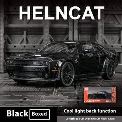 Dodge Challenger Hellcat Spielzeugauto für 1:32-Maßstab, Druckguss-Metall-Autos,