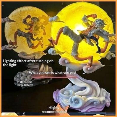 One Piece Anime Ruffy Figur Mond Nika Luffy Gear 5 Mit Mond Licht