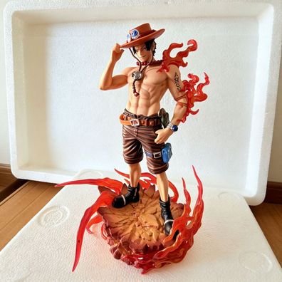 One Piece Ace Hat Pressing Ace Stehende Pose Anime-Figur Modell Statue