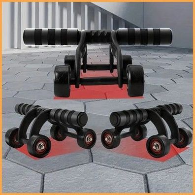 Bauch Trainingsrad mit 4 Rädern Stabil Heimfitnessgerät