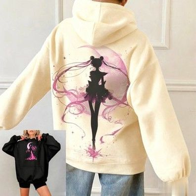 Sailor Moon Anime Damen Herren Hoodie Übergroß Casual Streetwear Kawaii Print