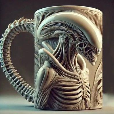Aliens Kaffeetasse Relief Design Deko Handwerk Tasse Geschenk Becher Dekor