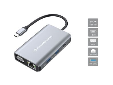 Conceptronic DONN21G laptop-dockingstation & portreplikator Kabelgebunden USB 3.2 Gen