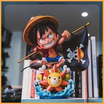 One Piece Ruffy Carry A Flag Cute Edition Anime Figur Modell Gk Statue Sam