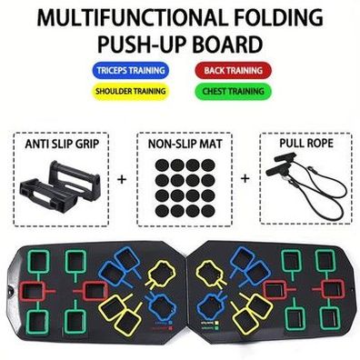 Tragbares Multifunktionales Push-up Board Set mit Griffen Faltbares Fitness Gym