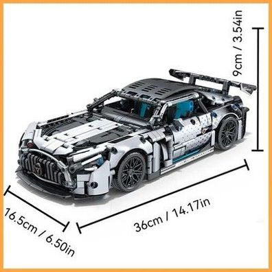 Mercedes Silberner Supersportwagen Klemmbaustein Set 1310 Teile 1:14 Rennwagen