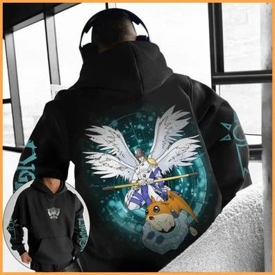 Digimon Herren Hoodie Pullover Angemon Digimon Japan Anime Sommer Junge Kinder Y