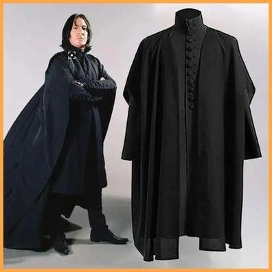 Severus Snape Cosplay Kostüm Hogwartes Schule Schwarz Umhang Shirts An