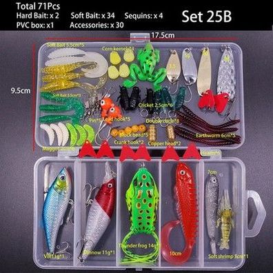Angelköder Set Kunstköder Weichköder Hardbait Bionic Gemischt Raubfisch Hecht Za