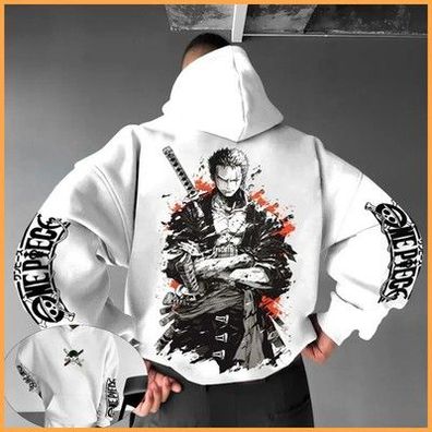 ONE PIECE Herren Hoodie Pullover Roronoa Zoro Japanischer Anime Sommer Herbst Ju