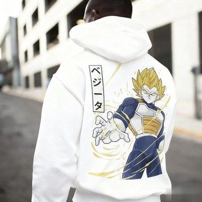 Dragon Ball Anime Vegeta Print Hoodie Männer Frauen Baumwolle Streetwear