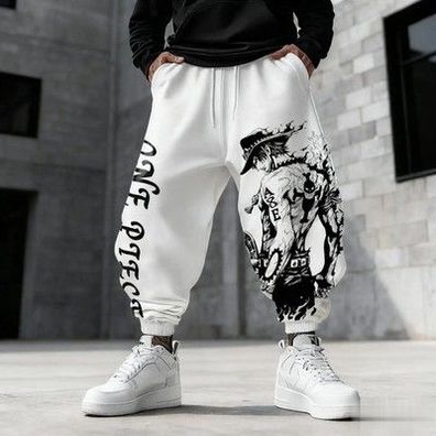 One Piece Luffy Herren Jogginghose Gym Sporthose Anime Print Lose