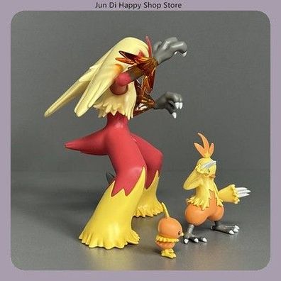 Pokemon Flemli Torchic Combusken Blaziken Evolution Set Anime Figur Modell