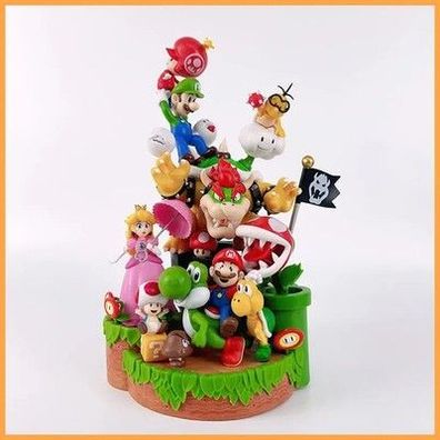 Super Marios Bros Action-figuren Modell Ornamente Luigi Bowser Yoshi Bowse
