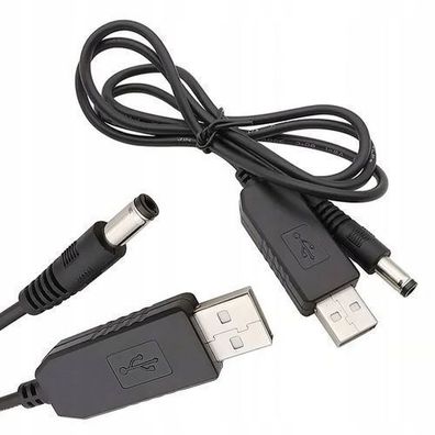 Rosfix USB-DC Step-Up Kabel 5V auf 9V – 5,5x2,1mm | 1A, 100 cm Länge