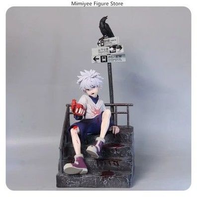 Hunter x Hunter Killua Zoldyck Herz schnappen sitzende Pose Anime Figur Mo