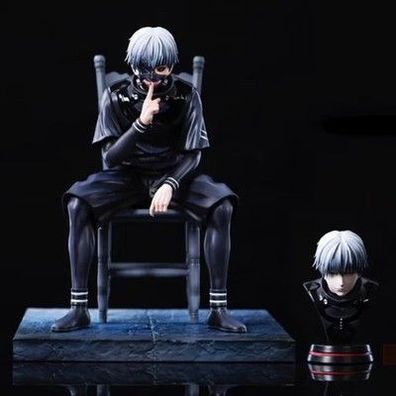 Tokyo Ghoul Ken Kaneki Sitting Pose Anime Figur Modell Statue Desktop Deko