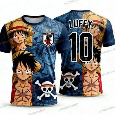 Japan One Piece Luffy Fußballtrikot Herren T-Shirt Kinder Fußball Spezialtrikot