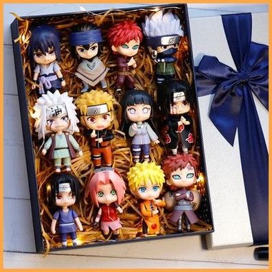 Naruto Figuren Set 12tlg Anime Shippuden Sasuke Itachi Kakashi Hinata Gaara PVC