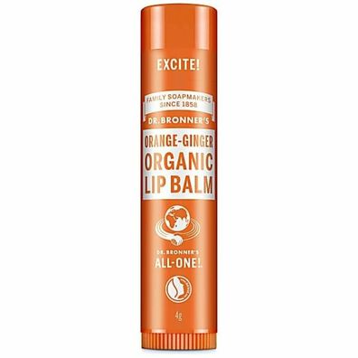 Dr Bronners Lippenbalsam Orange-Ingwer 4 g Hangpack