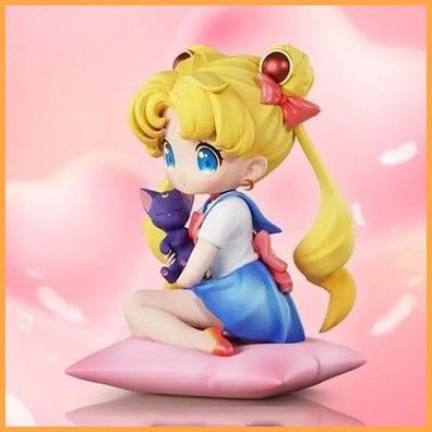 Sailor Moon Q-Style Sitting & Usagi Tsukino Gk Statue – Anime-Sammelfigur,