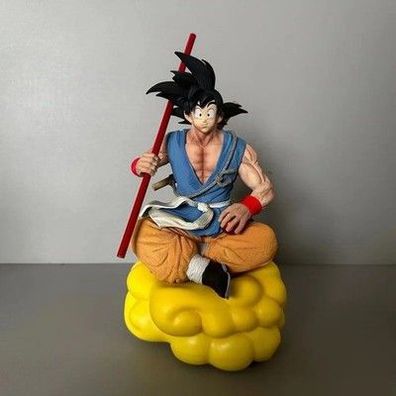 Dragon Ball Goku GK-Statue in Sitzposition mit Stab und Fliegendem Nimbus Anime