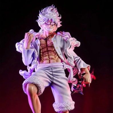 One Piece Ruffy Gear 5 Figur Onigashima mit LED Basis Anime Statue Sammlung 38,5