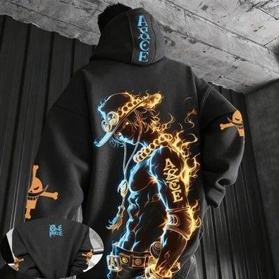 One Piece Anime Ace Co Branded Bedruckter Hoodie 2025, Herren- und Damen-Herbst