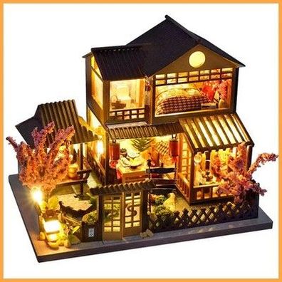 Diy Mini Holz Puppenhaus mit Möbel Licht Kit Puppenhaus Casa Miniatur Zubehör ha