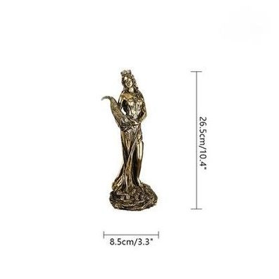 Göttin des Reichtums Statue Handgefertigt Kupfer Harz Figur DekoDeko