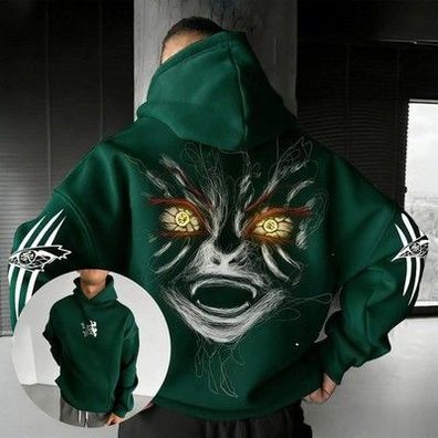 Demon Slayer Akaza Anime Hoodie Mann Frauen Baumwolle Pullover Grafik Druck Über