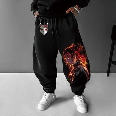 Demon Slayer Anime Männer Jogginghose Japanischen Cartoon Print Lose Sport Hosen