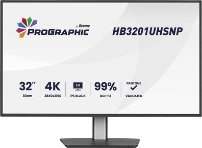 IIYAMA HB3201UHSNP-B1 81,28cm 32Zoll IPS BLACK 2.0 panel 3840x2160 UHD DCI-P3 99perc