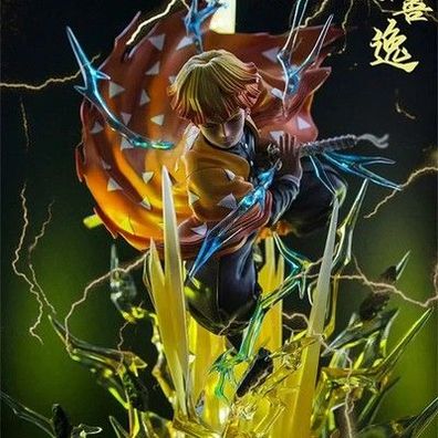 Demon Slayer Zenitsu Agatsuma Action Figur PVC Anime Statue Thunderclap Flash Ef
