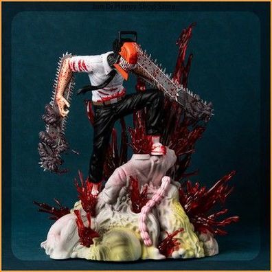 Chainsaw Man Figur Denji & Pochita Anime GK Statue 29cm Schlacht Szene Modell