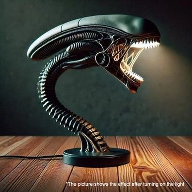 Alien Kreatur Lampe Deko Lampenständer Fantasy Figur Tischleuchte Modell Geschen