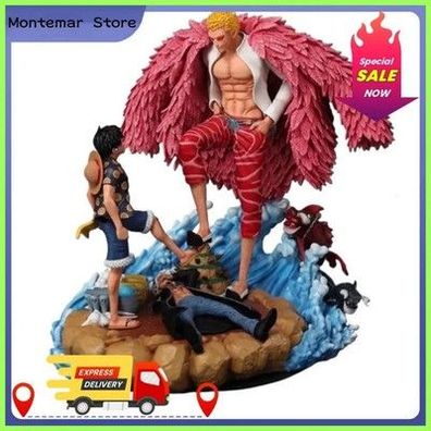 One Piece Figuren Luffy vs Doflamingo Anime PVC Statue Modell Sammlung Deko Kamp