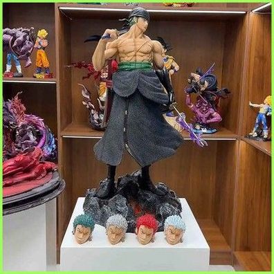 Roronoa Zoro One Piece Figur 50cm Anime Statue 5 Köpfe Sammler Deko