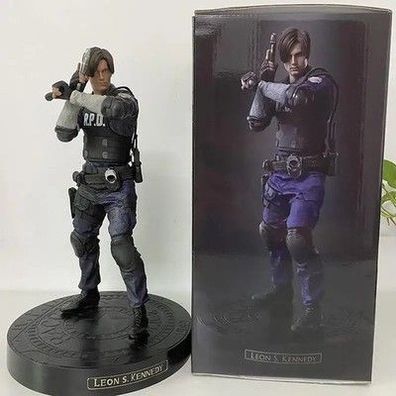 Leon S Kennedy Resident Evil Statue PVC Figur Modell Sammler Polizei Jacke