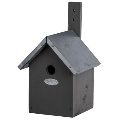 Nistkasten für Blaumeise Brutkasten Vogelhaus grau Holz L14xT14xH 23,5 cm