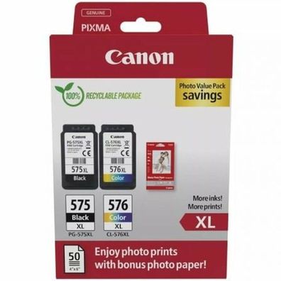Canon Patrone Canon PG-575XL+CL-576XL + 50x10x15cm Fotopapier
