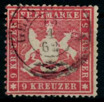 Württemberg Ausgabe VON 1860 61 Nr 19ya gestempelt gepr. X6BBBFE