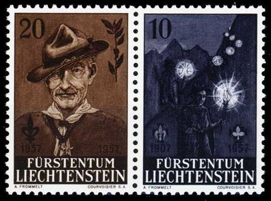 Liechtenstein 1957 Nr WZd3 postfrisch WAAGR PAAR S1E24B2