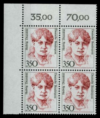 BRD DS FRAUEN Nr 1393 postfrisch Viererblock ECKE-OLI X730376